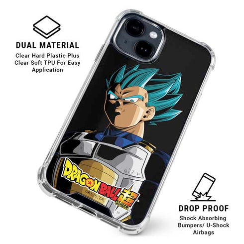 Dragon Ball Super Vegeta iPhone 15 Clear Case